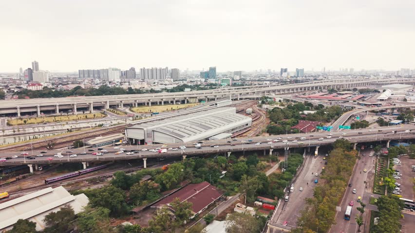 Aerial View of Krung Thep Aphiwat Central Terminal in Bangkok