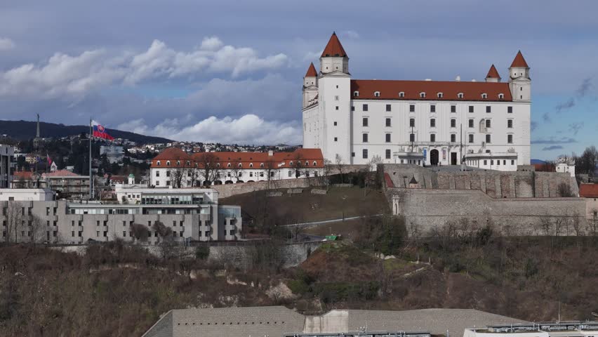 Aerial view of Bratislava Castle, Slovakia.