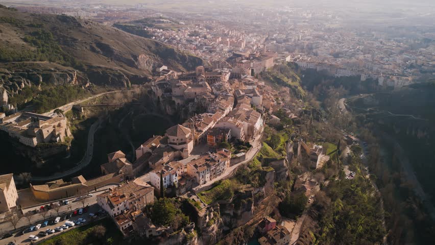 Aerial view of the city of Cuenca in Spain