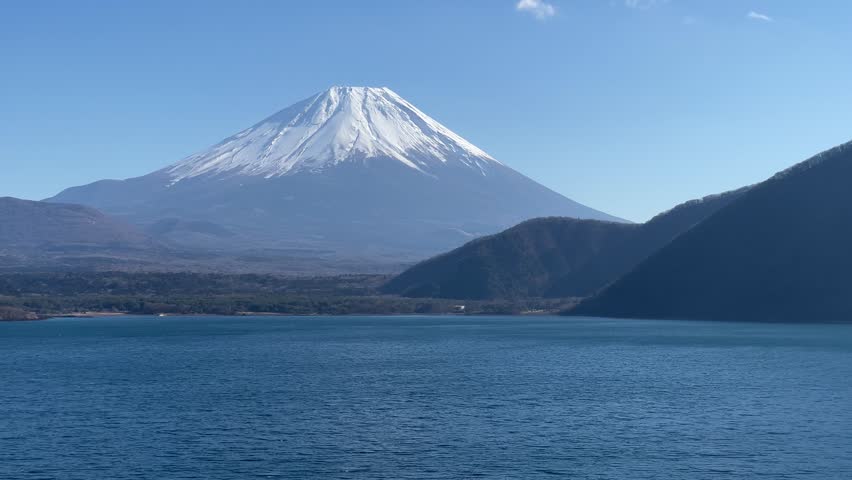 Mount Fuji as seen from Lake Motosu