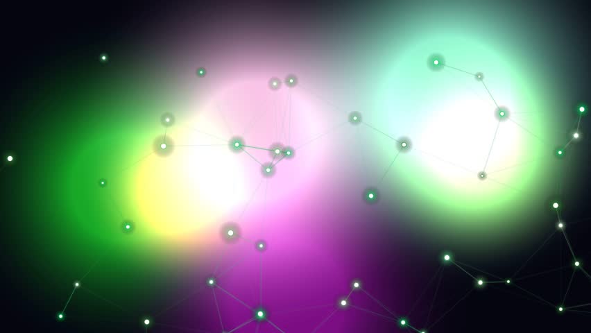 Glowing nebula with stars and particles