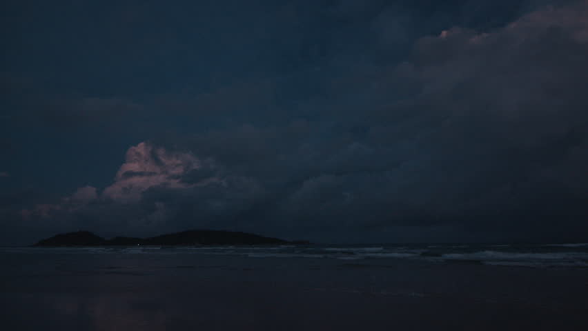 Sandy beach during late twilight