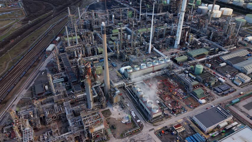 Aerial view of Humber refinery, United Kingdom.