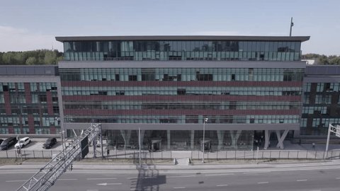 Drone Pulling Back above Moscow Business Center