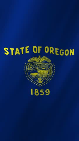 Vertical Oregon Flag Waving, Beaver State 4K Motion Graphics