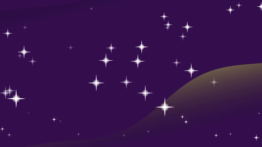 Stars shining in the night sky over a mountain