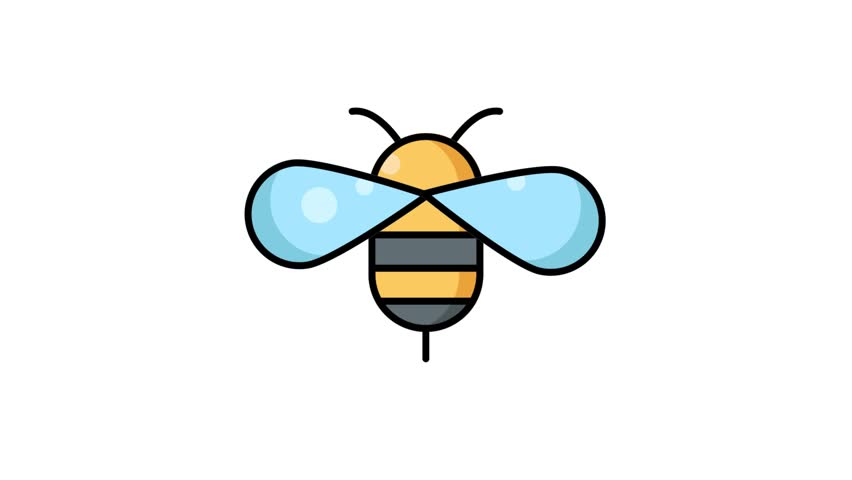 Animal icon animation of an bee