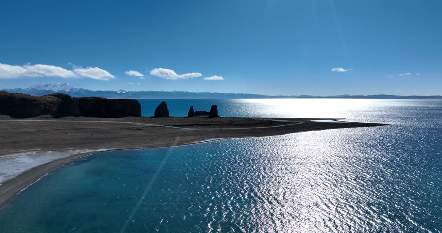 Landscape in high altitude lakeside in tibet, China 