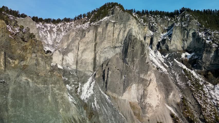 Aerial View of Snowy Mountain Landscape