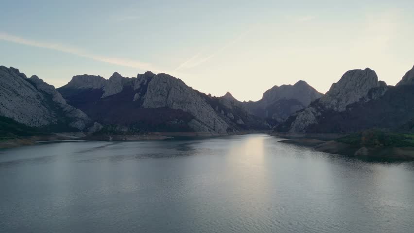 Scenic Mountain Lake at Twilight
