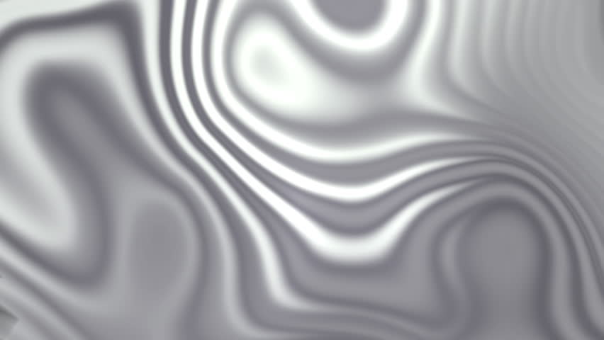Smooth Metallic Silver Abstract Surface with Fluid Wave Patterns