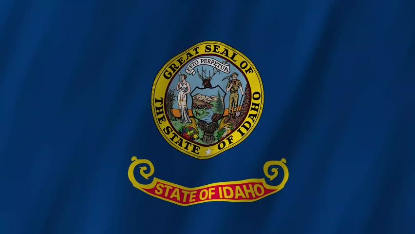 Idaho State Flag Waving, Gem State 4K Animation