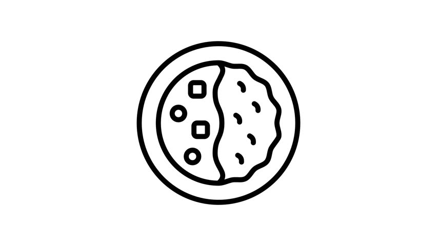 Modern line style animated icon showing curry rice dish