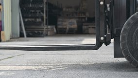 Forklift moving in warehouse logistics tracking shot industrial transport. High quality 4k footage - Powered by Shutterstock - Get 15% off with code: PIKWIZARD15