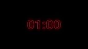 1 Minute Digital Negative Countdown. one Minute Digital Timer. digital timer 1 minutes.time management. 4k - Powered by Shutterstock - Get 15% off with code: PIKWIZARD15