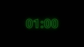 1 Minute Digital Negative Countdown. one Minute Digital Timer. digital timer 1 minutes.time management. 4k - Powered by Shutterstock - Get 15% off with code: PIKWIZARD15