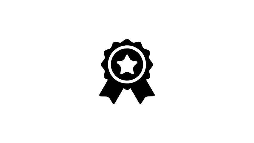 Animated ribbon badge icon. Featuring dynamic style, best award badge, business badge, simple award animation.