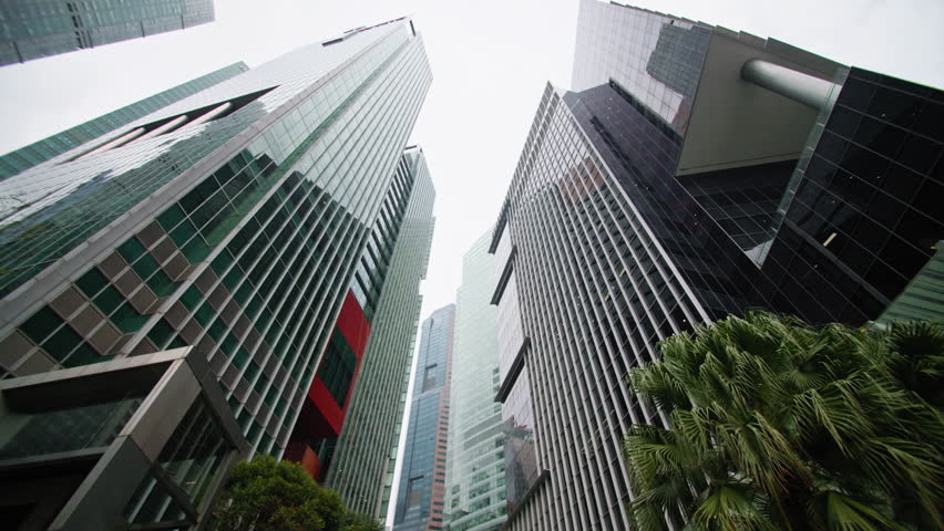 Urban cityscape of Singapore city. Business centers and high-rise glass buildings in the financial and tourist center of Asia.