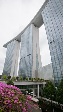 Futuristic architecture of Marina Bay Sands in Singapore city. Cityscape of Asian business capital.