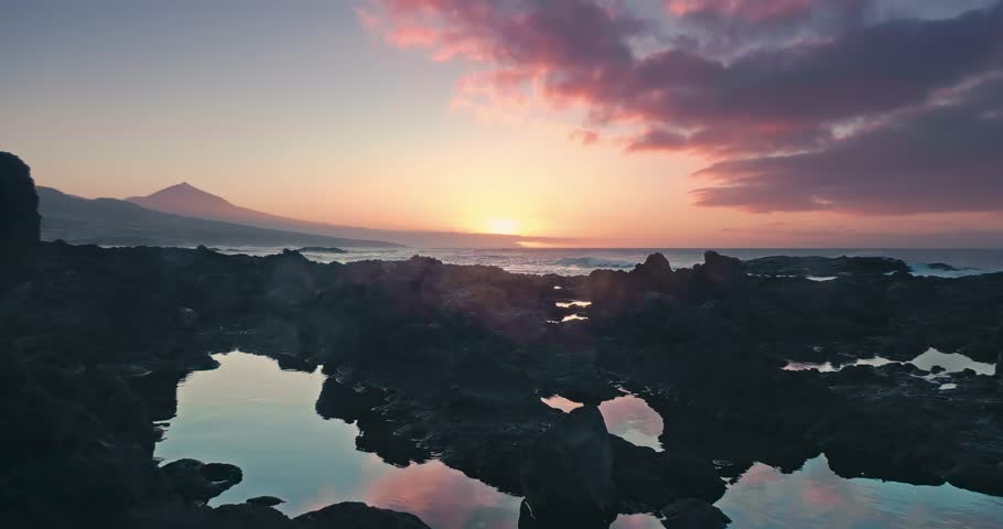 sunset on the island of Tenerife, Canary Islands, Spain