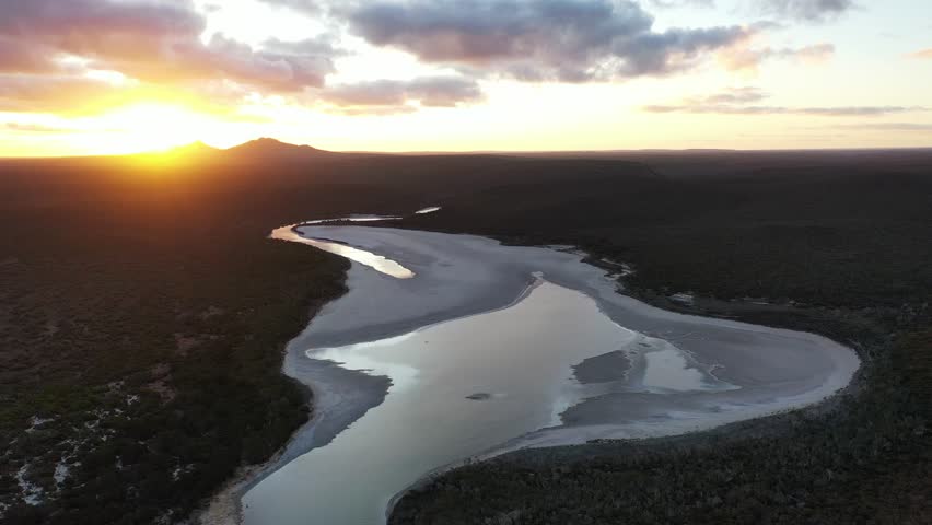 Sunset at Point Ann, Fitzgerald River, Western Australia Aerial Drone 4K 