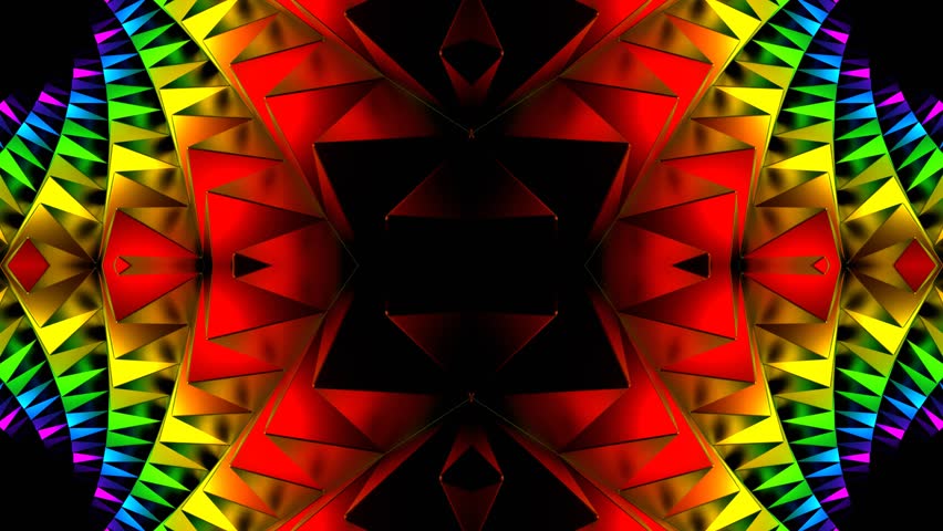 Multicolor Spiny Cylindrical Kaleidoscope Background VJ Loop in 4K