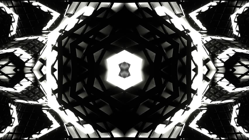 White Strobe Hexagonal Kaleidoscope Background VJ Loop in 4K