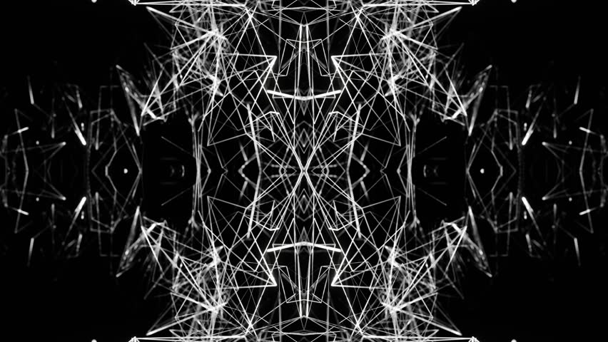White Structures Kaleidoscope Background VJ Loop in 4K