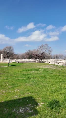 Ancient Ruins of Palace at the Archaeological Site of Aigai, Vergina, Central Macedonia, Greece