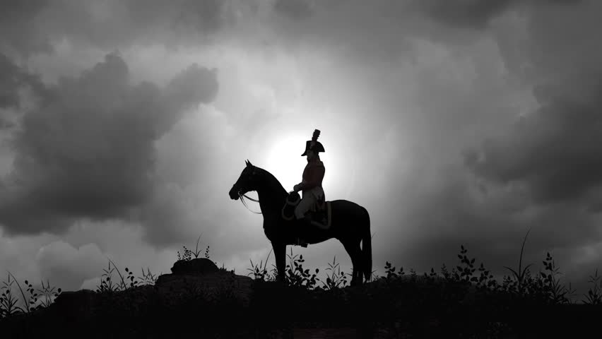 French Military Emperor on Horse at Dusk