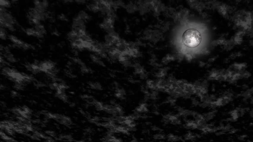 Full moon night sky cloudscape dark moody dramatic atmospheric looping 4k ultra hd animation. Night sky full moon cloudscape dramatic atmospheric dark moody celestial background animation.