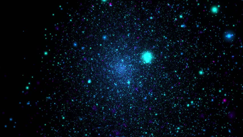 A blue nebula galaxy with numerous stars