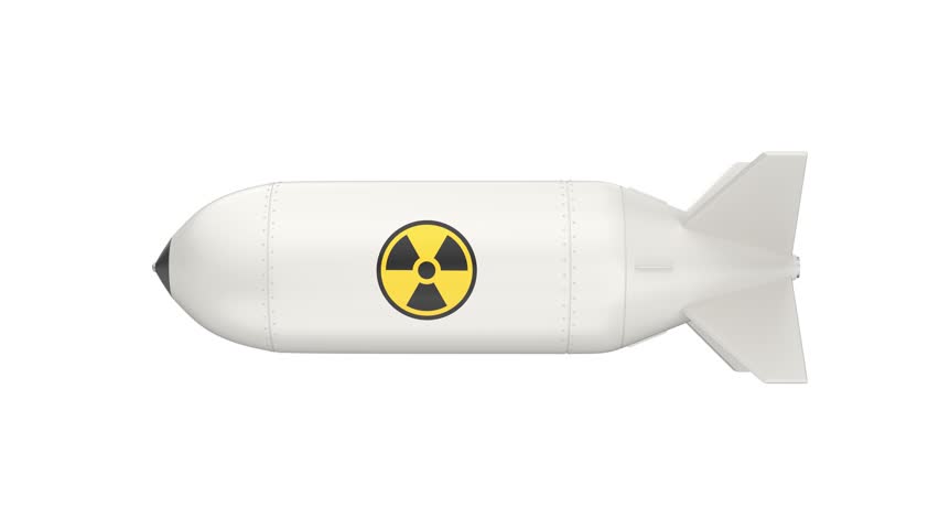 Nuclear bomb on white background