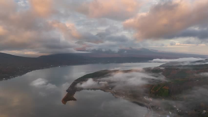 Time-lapse of Rolling Clouds and Sea of Mist over Mount Fuji, Yamanashi, Japan