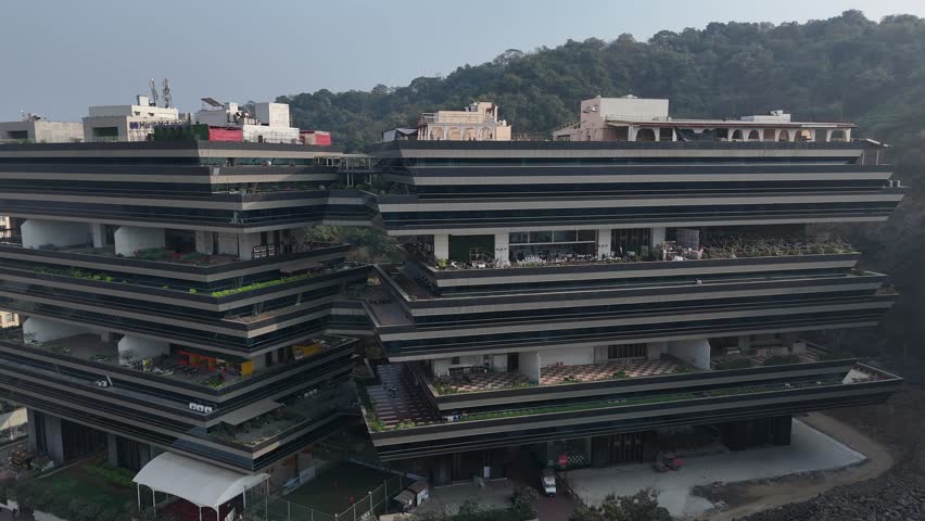Aerial view of Supreme Business Park, modern corporate complex in Mumbai, India