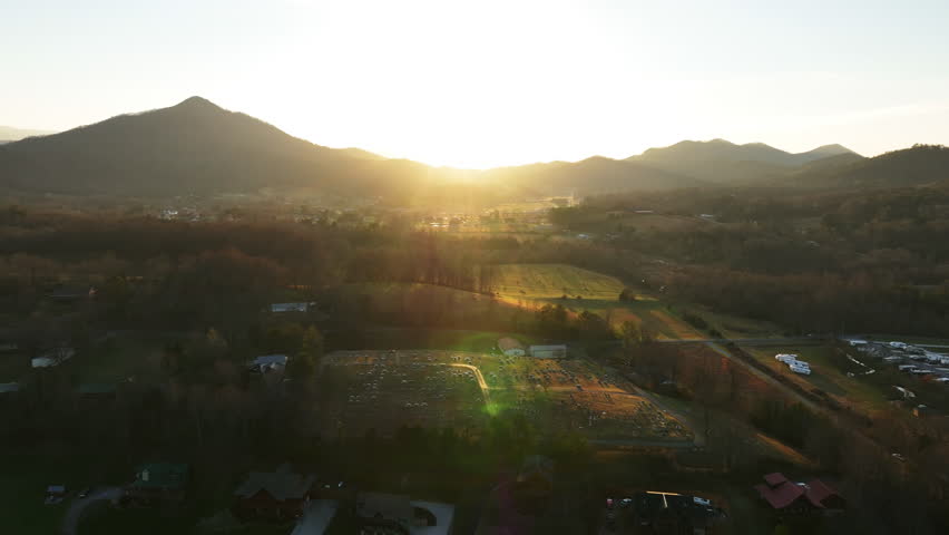 The sun peaking through the mountain tops in the Great Smoky Mountains of East Tennessee