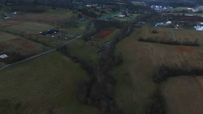 Flying over the Wears Valley in East Tennessee near the Great Smoky Mountains