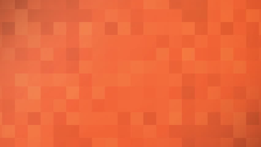 Abstract Orange Pixelated Mosaic Motion Background with Geometric Square Pattern