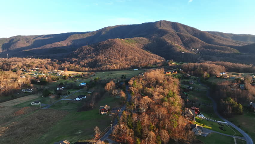 A clear sunny morning during an early drone flight in the Great Smoky Mountains