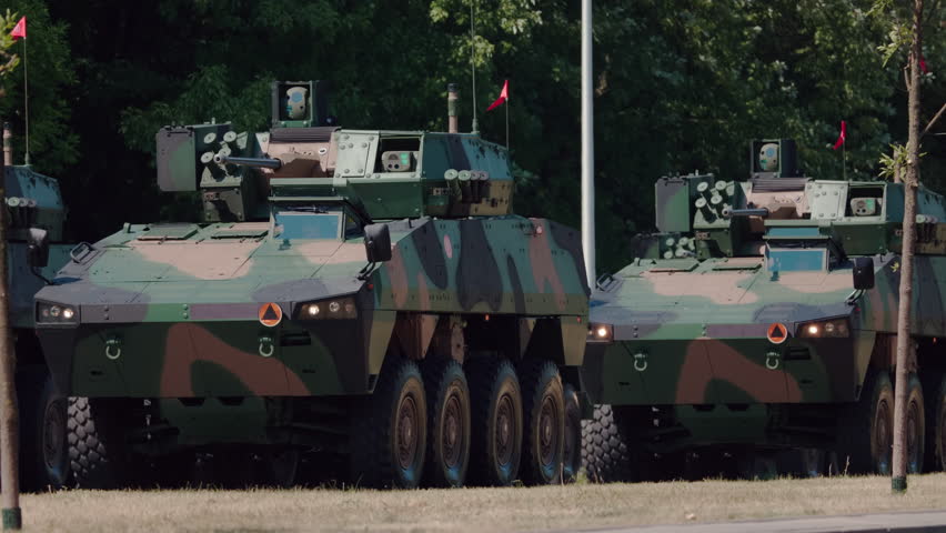 Polish army parade on National Armed Forces Day in Warsaw. 