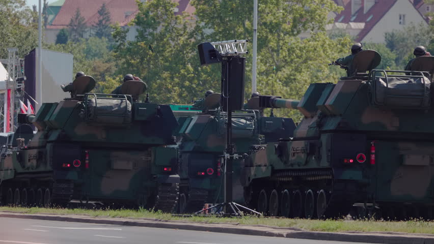 Polish army parade on National Armed Forces Day in Warsaw. Poland.