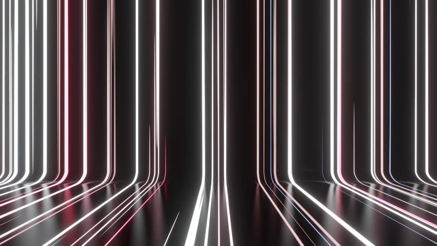 A captivating and immersive digital art piece featuring a tunnel filled with a mesmerizing pattern of bright lights, creating a visual spectacle with a sense of depth and movement. The tunnel is illuminated with vertical and horizontal lines of light, each varying in intensity and color, creating a dynamic and engaging scene. The background is a dark void, providing a stark contrast to the vibrant light display. This digital art piece could be used for a variety of purposes, such as advertisements, movie posters, or digital backgrounds for events and presentations. The use of vivid colors and dynamic lines makes it particularly eye-catching and engaging.