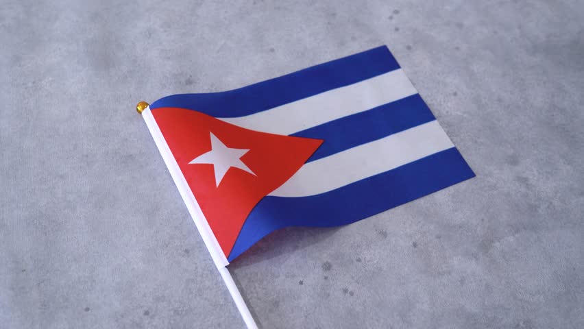 Flag of Cuba on grey background. Caribbean island country flag.