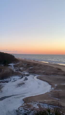 Sunset Over Baltic Sea Beach Landscape