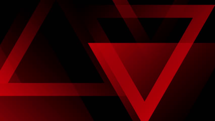 abstract animated background with red triangle shapes on dark space creating modern geometric random motion graphics, suitable for ads, design creative, digital art, or elegant corporate themes