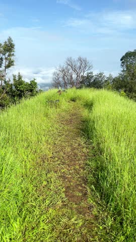 4K Blue Sky Clouds Over Mountain Landscape | Cinematic Nature Background , Mountain Landscape with Moving Clouds and Clear Blue Sky