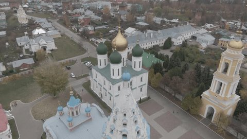 Drone Circling above Cathedral Complex Kolomna D Log