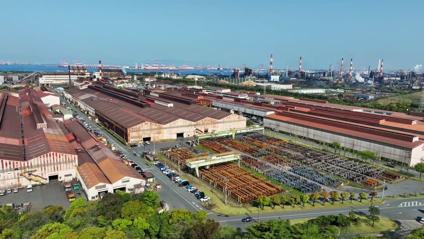 Aerial view of industrial area