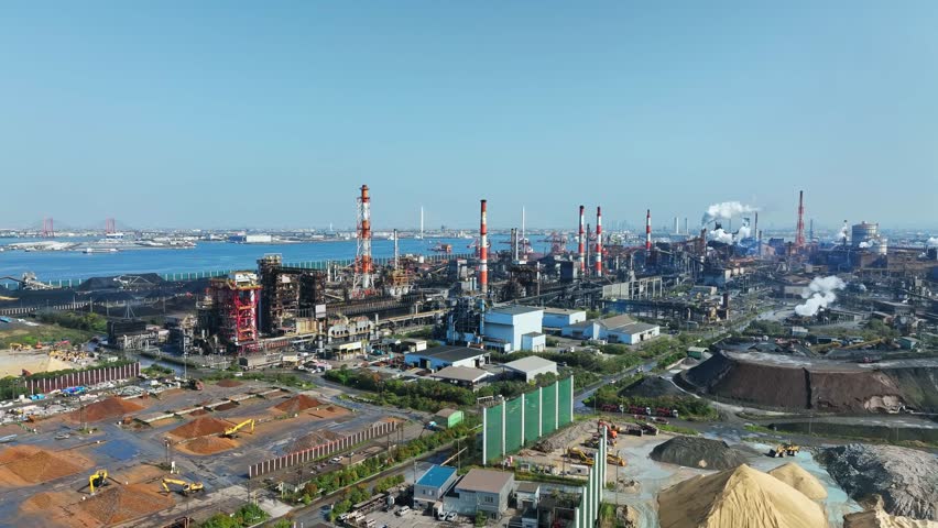 Aerial view of industrial area