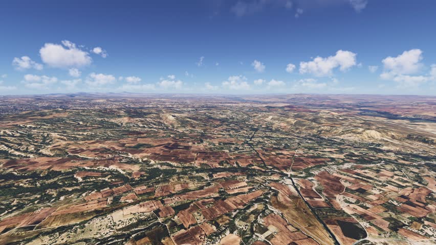 3D - Aerial drone view Love Valley Cappadocia in Nevşehir. Turkey